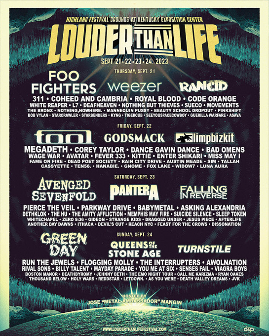 Louder Than Life Festival: Foo Fighters, Tool, Avenged Sevenfold & Green Day - 4 Day Pass at Megadeth Tour